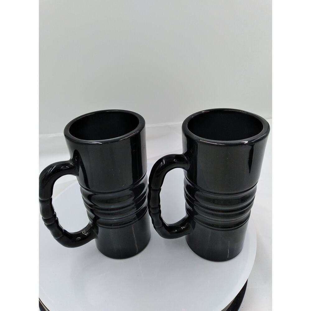 Vintage MCM Tiara Indiana Glass Kahlua Mugs, Gothic, Tall Mug